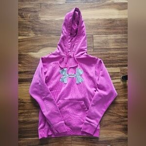 Under Armour Women's Magenta Hoodie with Gray Logo Size M
